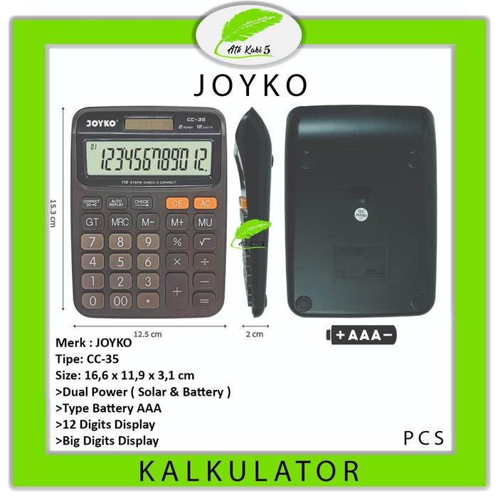 

CALCULATOR / KALKULATOR JOYKO CC-35 / 12 DIGITS / CHECK CORRECT