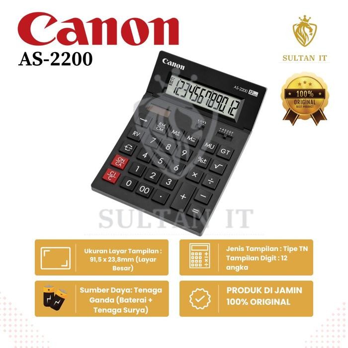 

ORIGINAL AS-2200 CANON - KALKULATOR DESKTOP KALKULATOR 12 DIGITS / CANON AS-2400 KALKULATOR DESKTOP