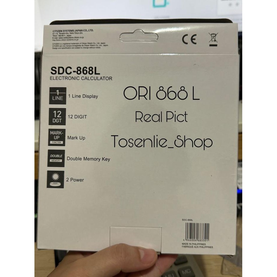 

ORIGINAL KALKULATOR CITIZEN TYPE SDC 868 L - CITIZEN SDC 868 L ORI