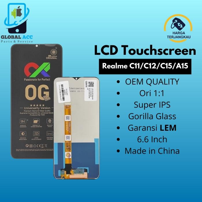 LCD + TOUCHSCREEN REALME C11 RMX2185 - REALME C15 RMX2180 LCD FULLSET
