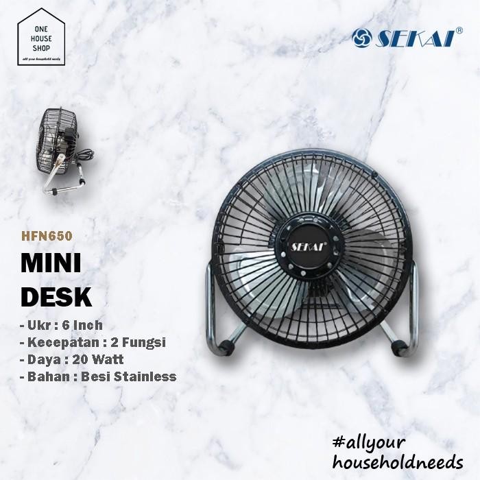 Cosmoos National - Kipas Angin Meja Mini Desk Fan Sekai Tornado Besi 6 Inch Hfn650