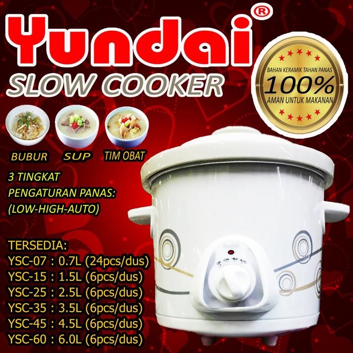 Yundai Slow Cooker Ysc 60 Penanak Lambat 6 Liter