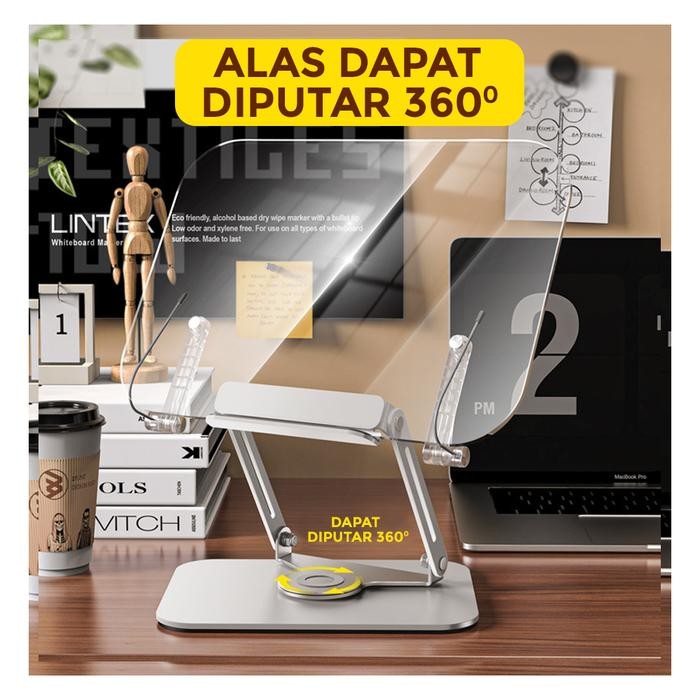 

Book Stand Reading Holder R15 Penyangga Buku Akrilik Ipad Laptop 360