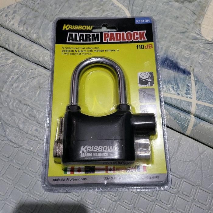 GEMBOK ALARM 110DB HEAVY DUTY KRISBOW / PADLOCK KUNCI KEAMANAN