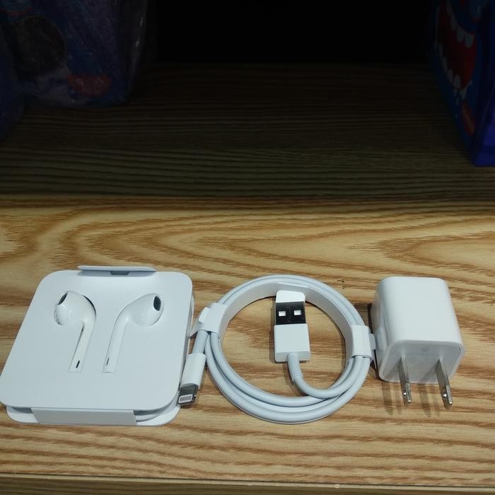 Adaptor - Kabel Data - Handsfree iPhone X Original ( Full set)