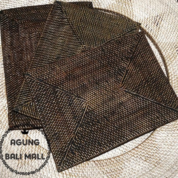 Placemat rotan alas piring anyaman tatakan piring rotan