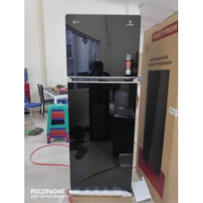 Kulkas 2 Pintu Polytron 23 Vx Inverter Jumbo Pintu Kaca 220 Liter