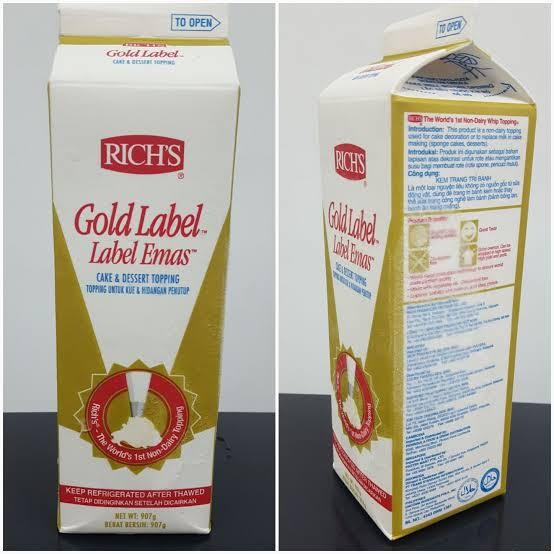

Rich's gold label non dairy whipping cream (1L)