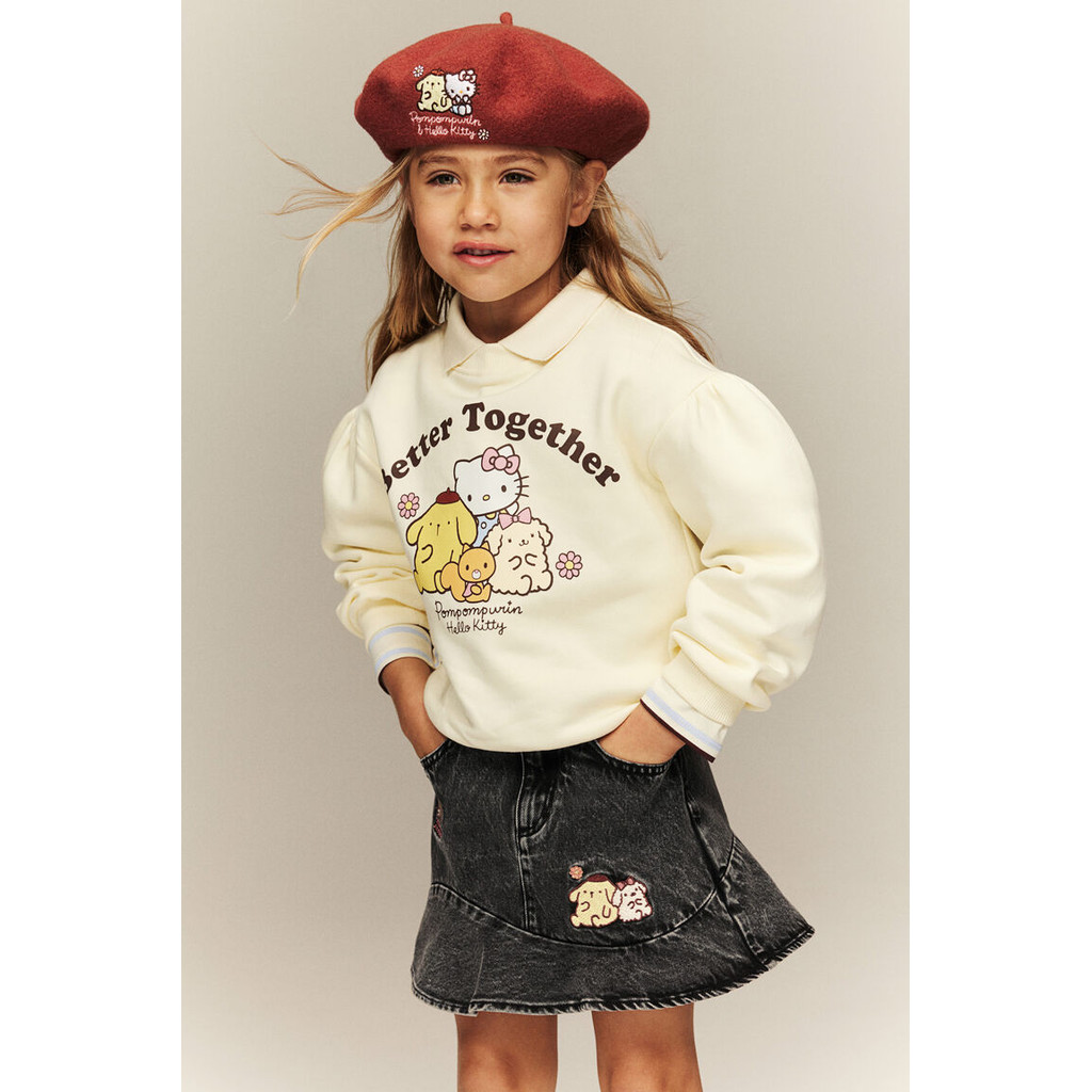 H&M ROK JEANS APPLIQUE H&M X HELLO KITTY AND FRIENDS