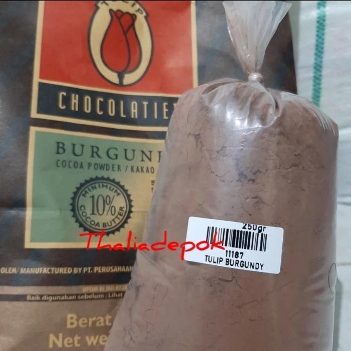 

TULIP BURGUNDY COKLAT BUBUK 100GR ECER, CAMPURAN ADONAN, TOPPING, DLL