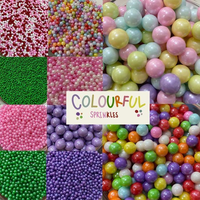 

MIX OF PEARL AND RODS SPRINKLES 100 GR - TRIMIT GULA DEKORASI KUE