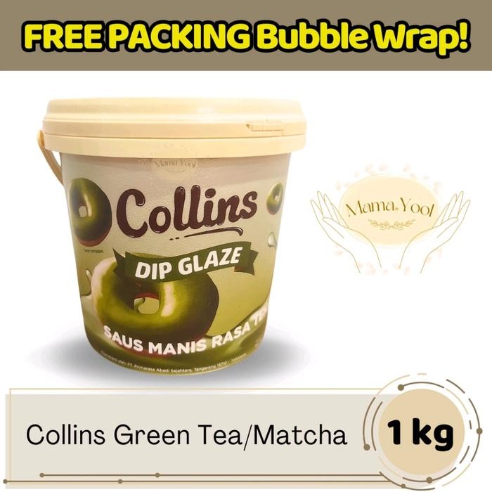 

MAMA.YOOL - Collins Green Tea / Matcha 1 kg FREE PACKING / Topping Donat Kue Collins Dip Glaze Selai