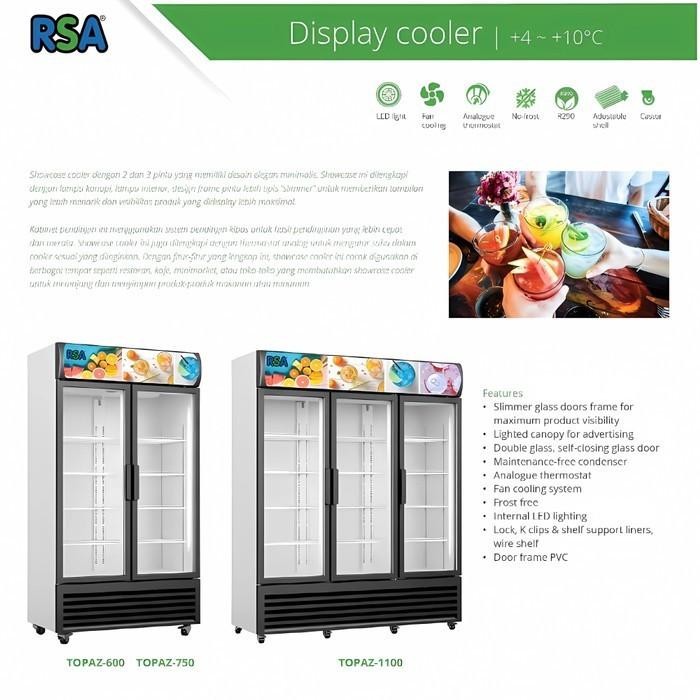 Showcase Rsa Topaz 750 Display Cooler Kulkas Numan Dua Pintu