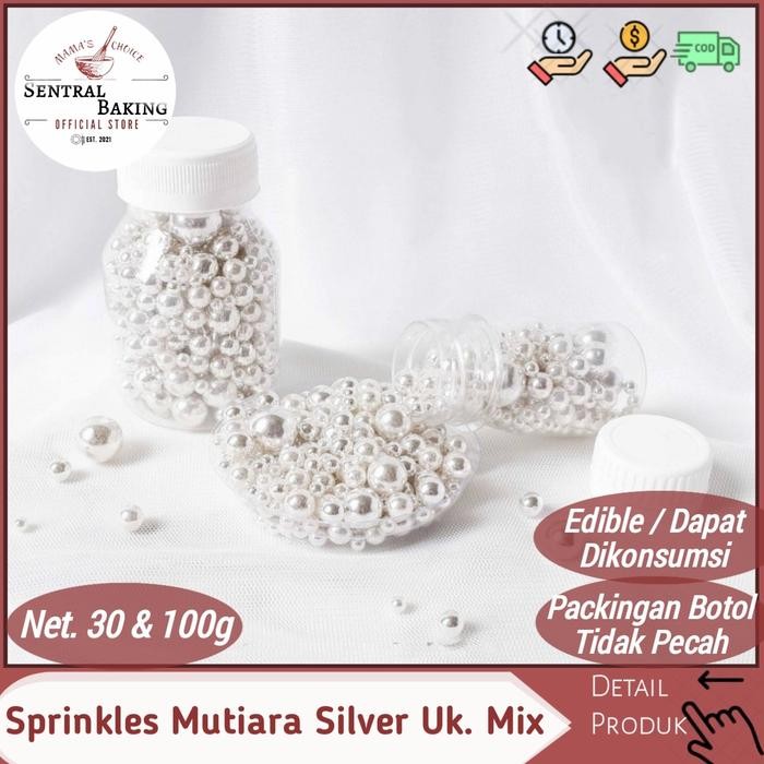 

Sprinkle Kue Mutiara Silver Mix / Springkel Kue Springkle Hias