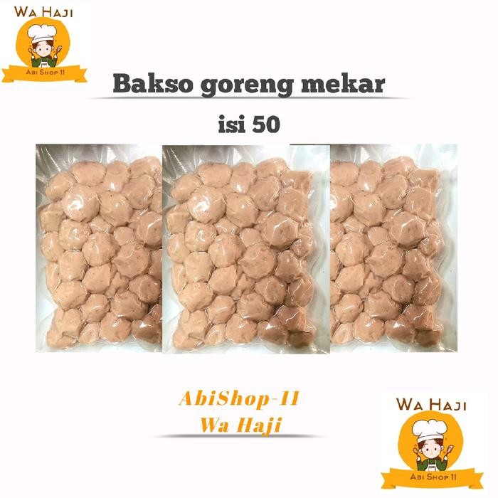 

ISI 50-BAKSO GORENG MEKAR MENTAH,RASA DAGING AYAM BASO INSTAN FOOD