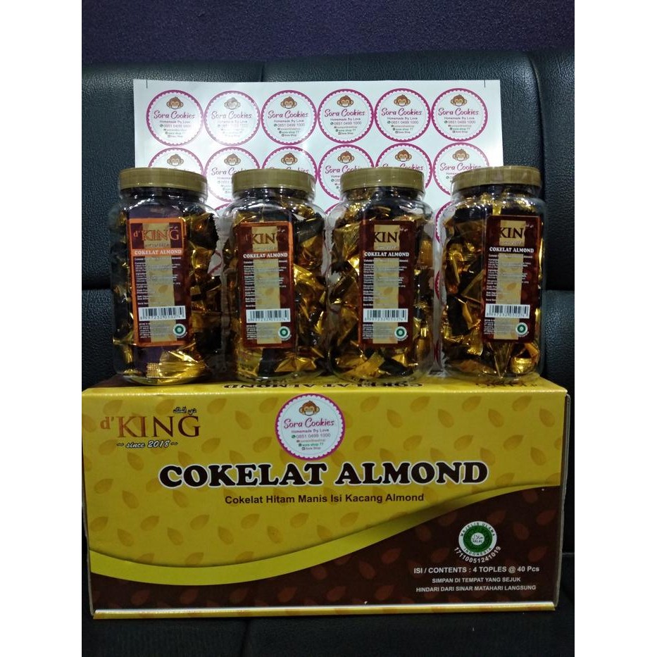 

1 DUS (ISI 4 TOPLES) COKLAT ALMOND D' KING
