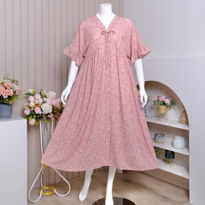 Zoraya Daster New Kimono Panjang Dress Motif Premium Remaja Bumil Busui Terbaru Kekinian