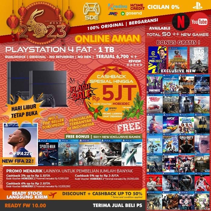 Sony Ps4 Fat 1Tb Ori Dan Bergaransi/Playstation/Ps 4 Bukan Slim/Pro Game