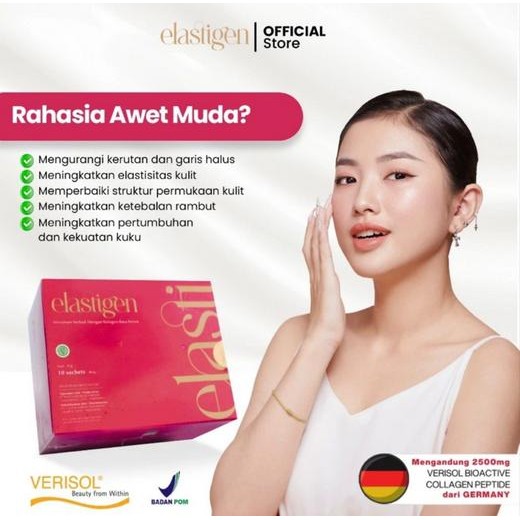 NEW ELASTIGEN Minuman Kolagen dengan Verisol & Glutathione OPITAC JERMAN Isi 10 Sachet