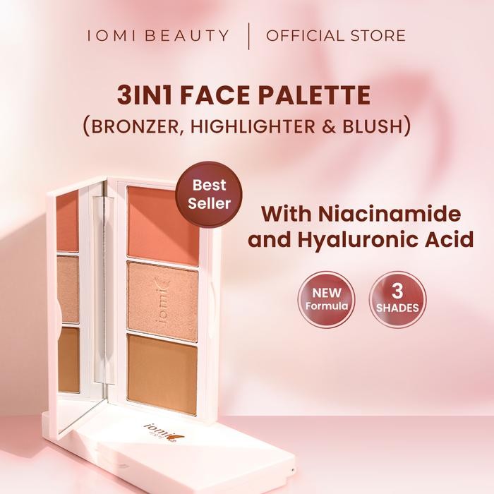 Iomi 3in1 Face Palette (Bronzer, Highlighter & Blush) - Malibu Night