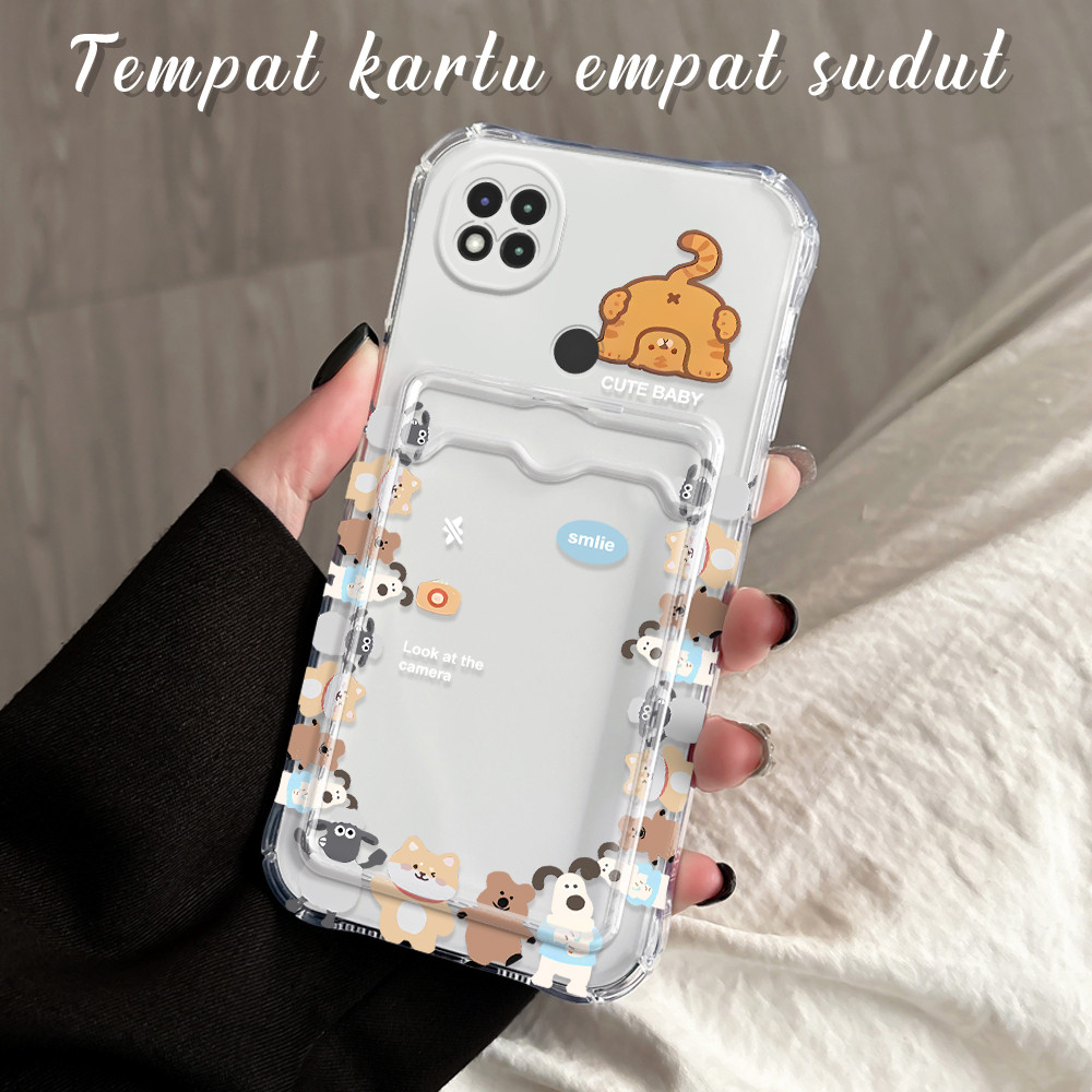 Casing Hp Untuk Xiaomi Redmi 9C 10A Anti Jatuh Tempat Kartu Soft Cassing Card Holder Softcase Animal