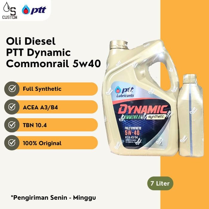 Oli Diesel Ptt Dynamic 5W40 7L Acea A3 B4 Full Synthetic