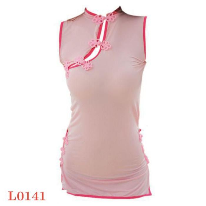 NEW L0141 Lingerie Sexy Baju Costume Cosplay Wanita Model Cheongsam Chinese Pink