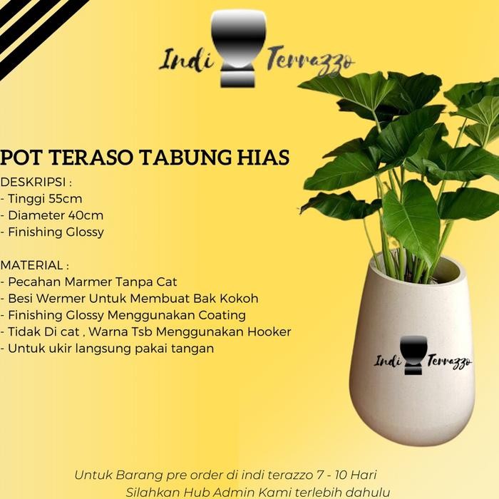Mode Vintage Indi Terazzo Pot Teraso Putih Minimalis Marmer Tipe Gucci Mini
