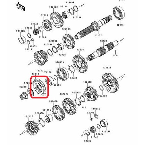 GEAR DEPAN KAWASAKI ER6N ORIGINAL, READY STOCK