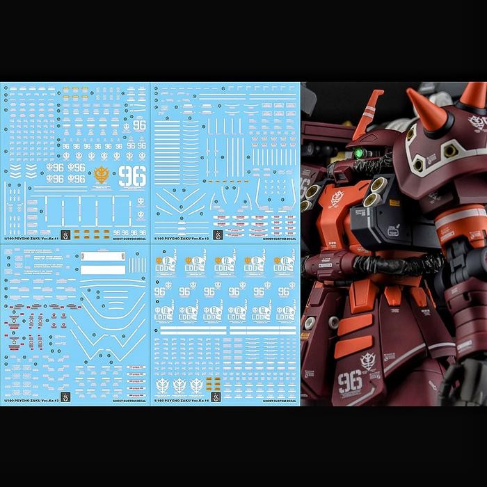 MG ZAKU II PSYCHO ZAKU VER. KA WATER DECAL GHOST CUSTOM DECAL