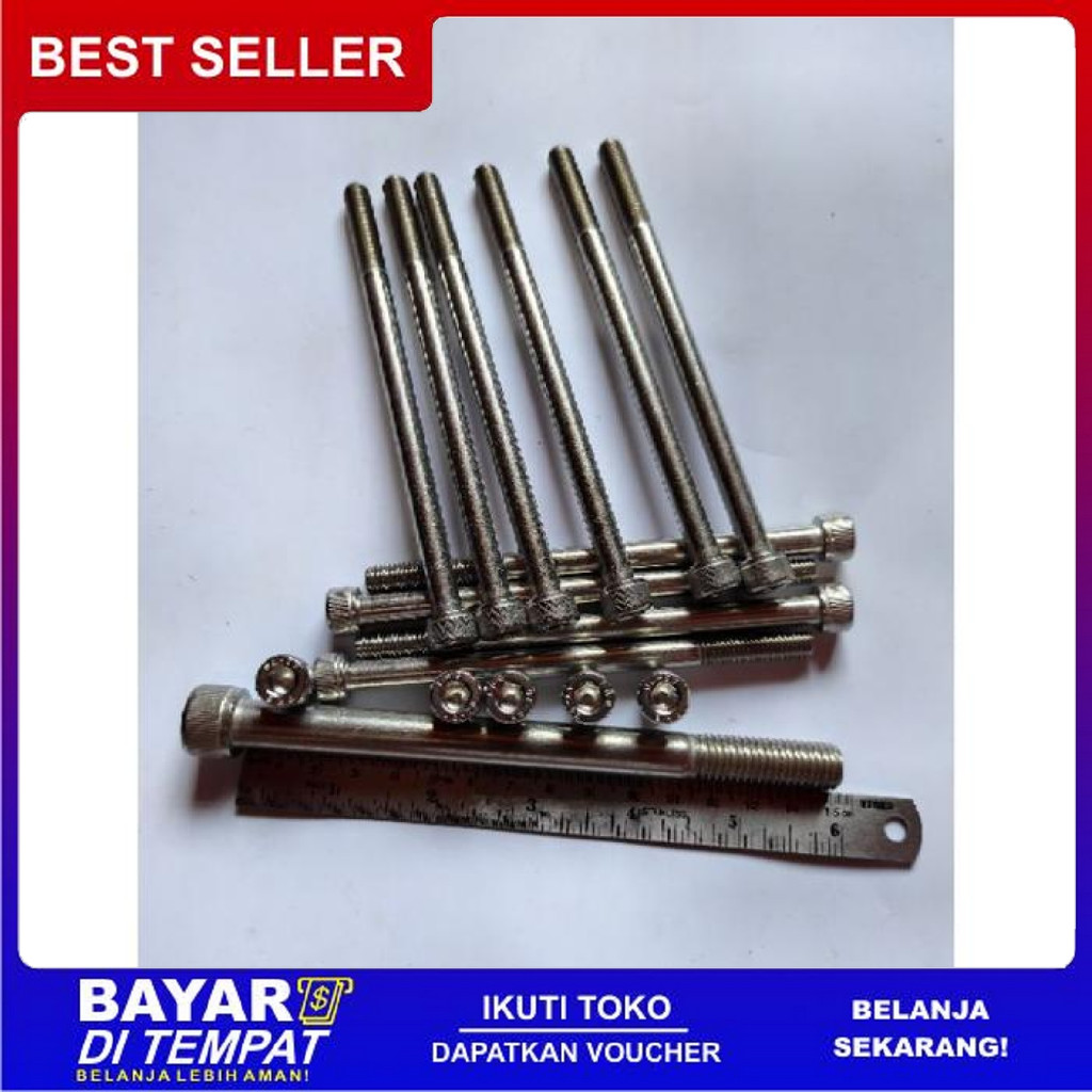FREE ONGKIR BAUT L STAINLES M10 X 150 ATAU BAUT 14 PANJANG 15CM BISA COD
