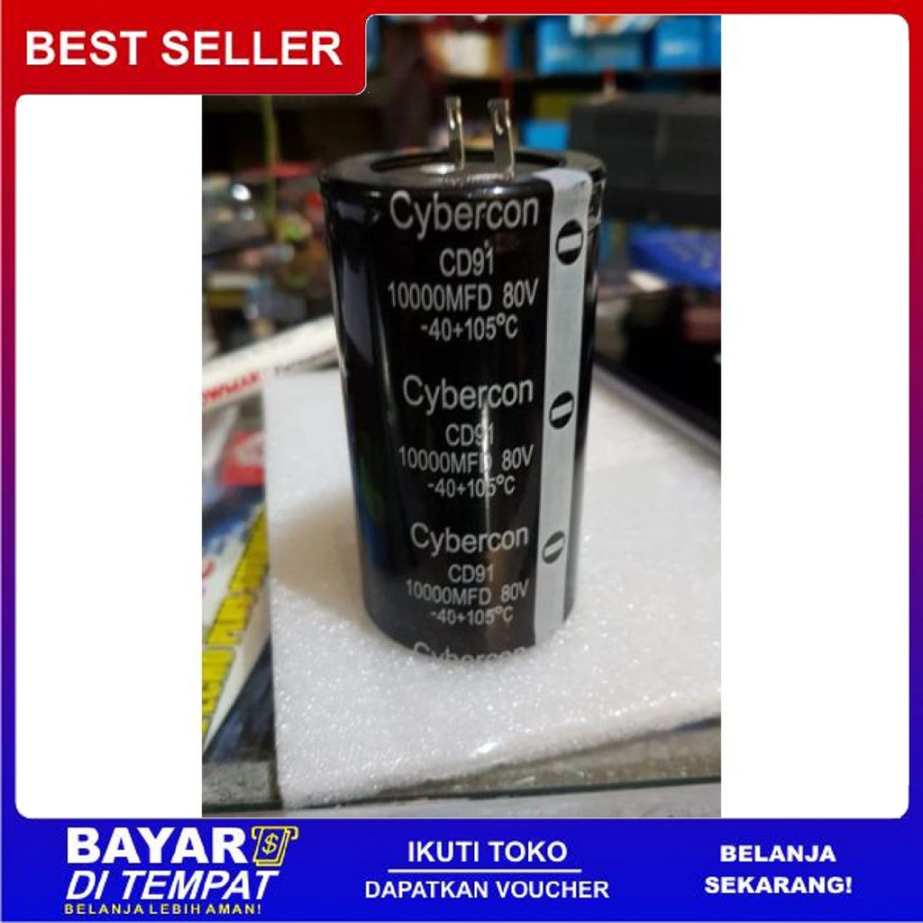 FREE ONGKIR ELCO CYBERCON 10000MF 80 V MURNI ASLI ELCO ASLI KAPASITOR ELKO POWER BISA COD