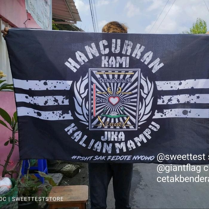 BENDERA PSHT FULL PRINTING, GIANTFLAG SH, BENDERA TERATE, MINIFLAG CUSTOM, BENDERA CUSTOM, BENDERA