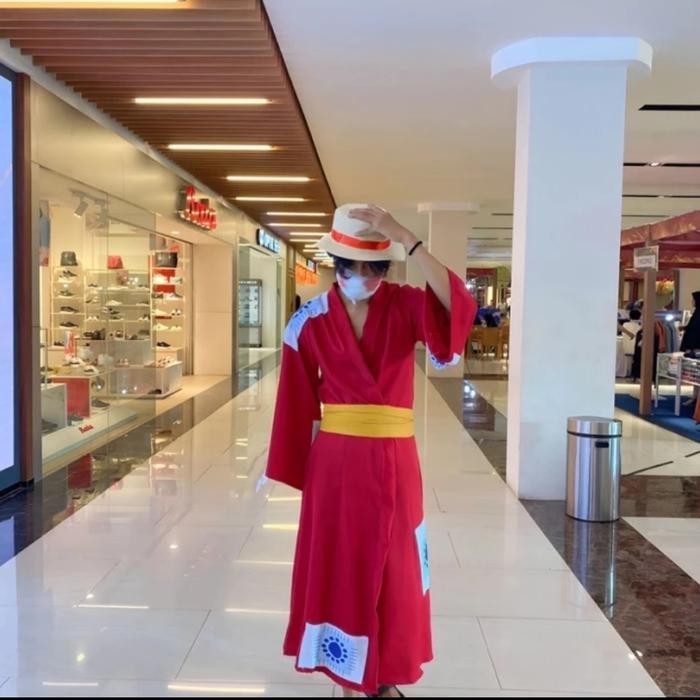 KOSTUM KIMONO ONE PIECE MERAH KOSTUM COSPLAY ONE PIECE LUFFY KOSTUM LUFFY