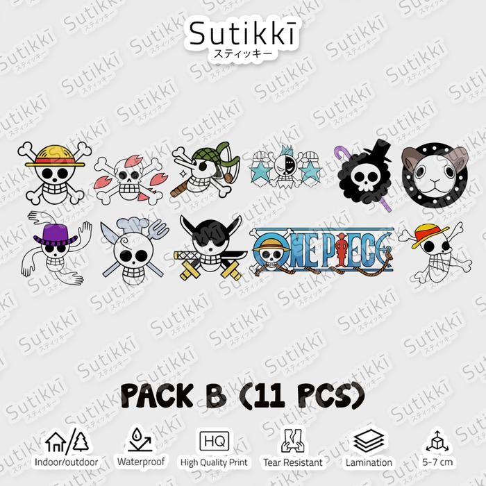 

STICKER PACK ONE PIECE JOLLY ROGER MUGIWARA BENDERA FLAG STIKER LAPTOP