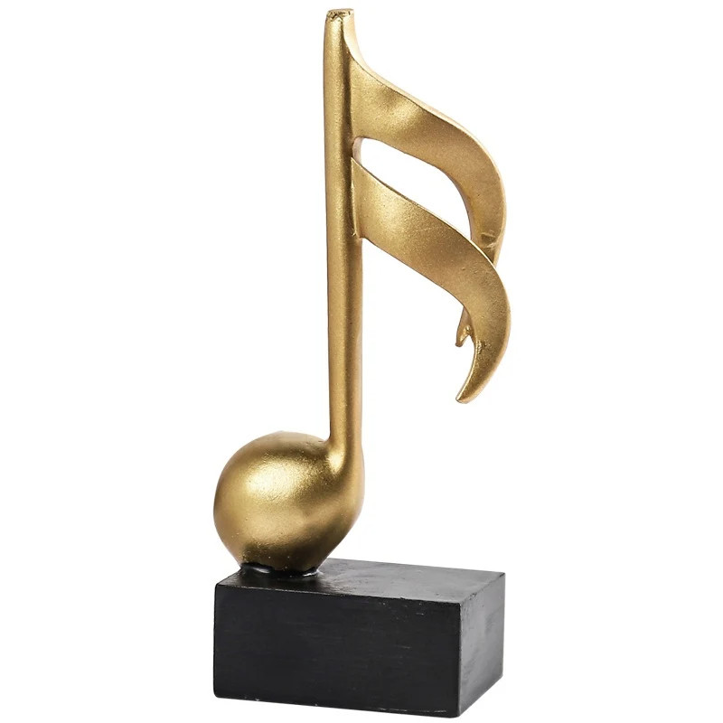 

Resin Figurine Decorative Art Statuette Golden Musical Note Handicraft Living Room Wine Cabinet Desk