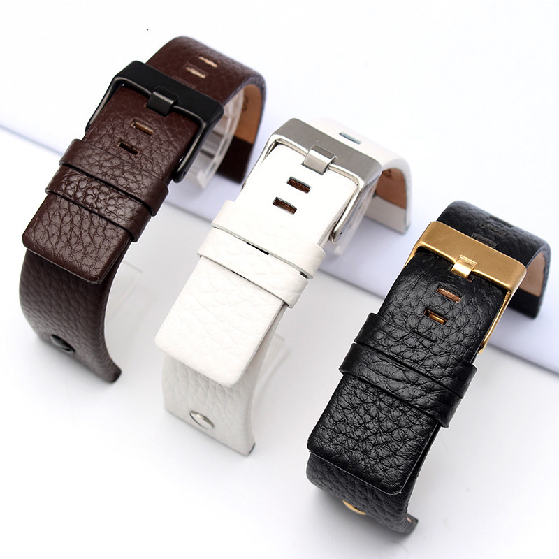 IMPORT NEW FASHION COWHIDE WATCHBAND WITH RIVET WATCH STRAP BELT BRACELET FOR DIESEL DZ7313 DZ7333