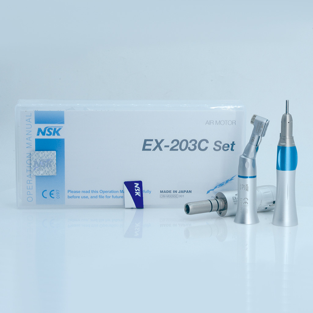 Dental NSK Style Ex-203 Dental Push Button High/ Low Speed Air Turbine Contra Angle Handpiece Kit Fo