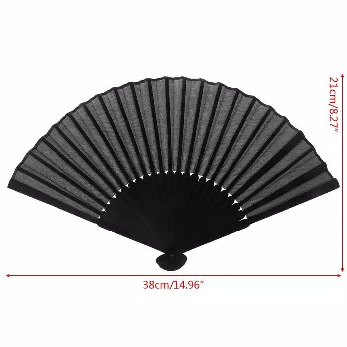 

TERLARIS Kipas Tangan Lipat Gaya Cina Vintage Warna Hitam READY STOCK