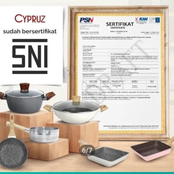 Cyprus White Granite Cookware Set Fry Wok Grill Sauce Pan Cypruz 5 Pcs Panci Wajan Induksi