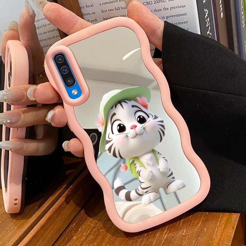 Casing Untuk Samsung A50 A50s A30s Case Casing Harimau Putih pola Kasing HP Silikon Softcase Macaron