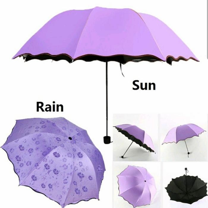 CODPayung Magic 3D - Payung Lipat Lapisan Hitam -Payung Magic Lipat