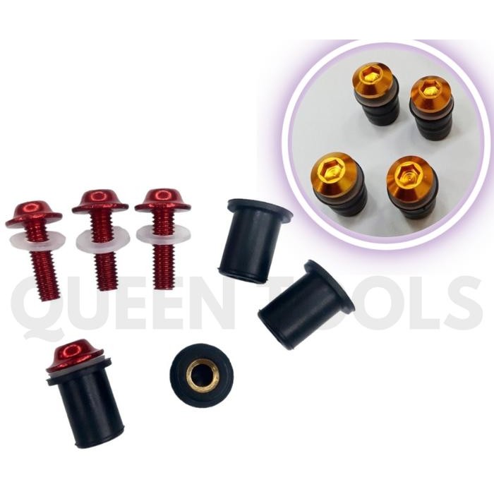 Aitech Bpro - Baut Winshield R15 V3 V4 / Baut Visor R15 V3 / Ring Karet Visor R15 V3