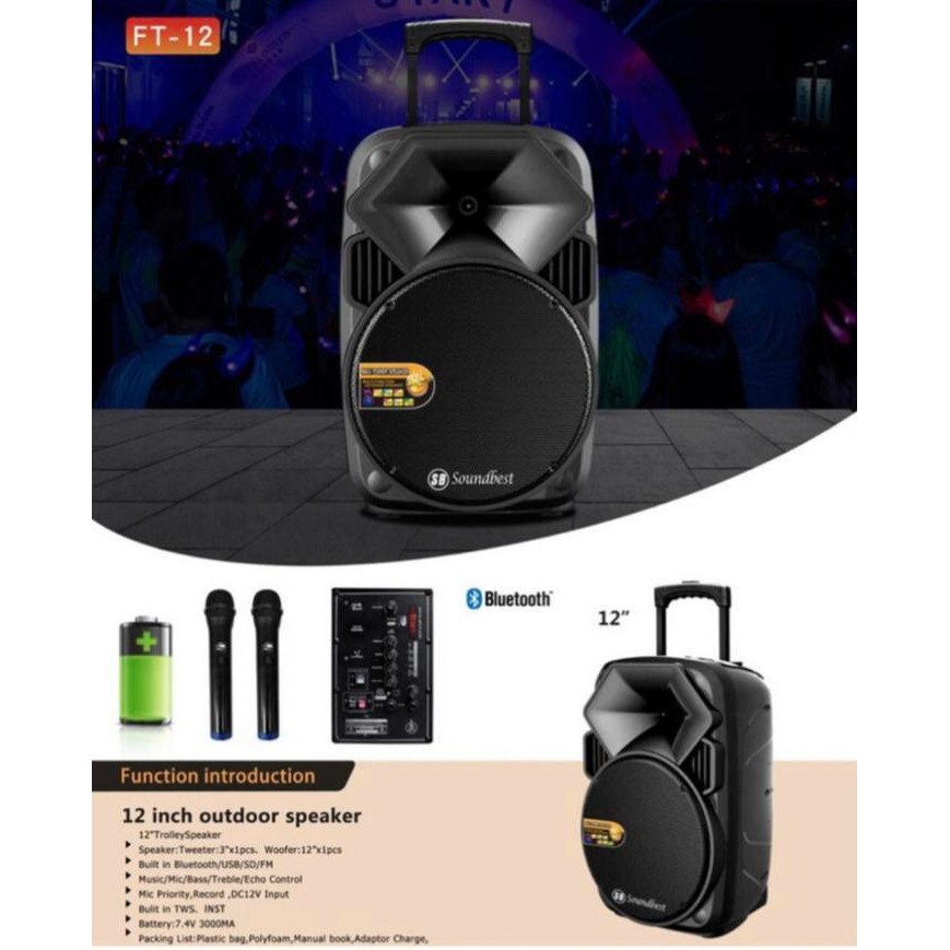 HOT PROMO Portable Speaker Soundbest FT 12 ( 12inch )