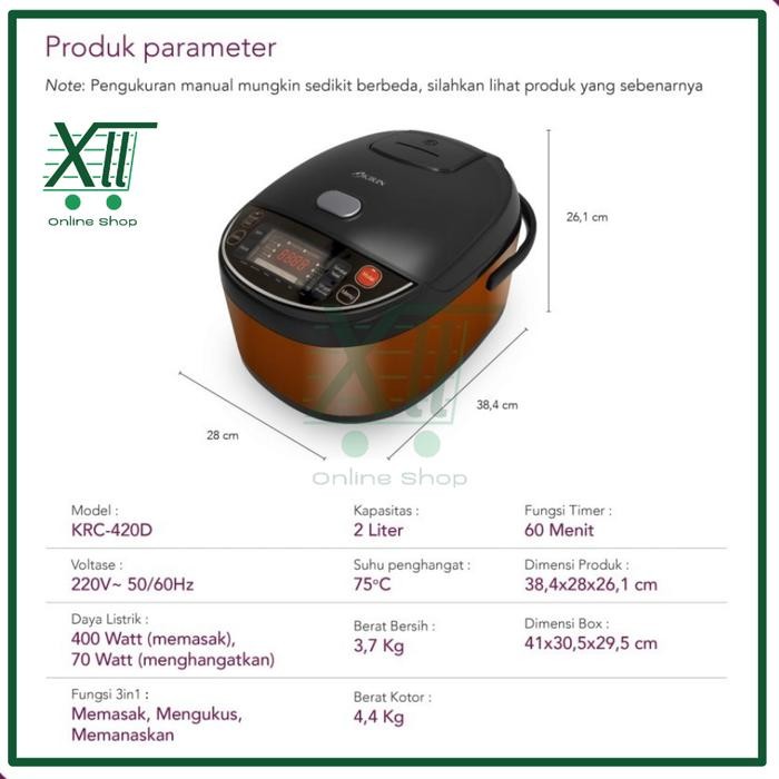 Krc - 420D Digital Rice Cooker 2 Liter Com 400 Watt
