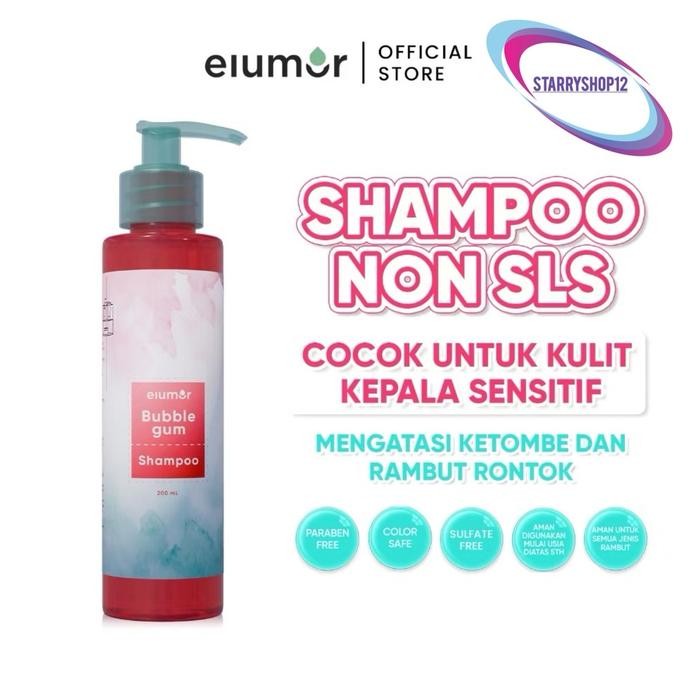 Elumor Shampoo Non Sls 200ml bubblegum elumor ELUMOR shampoo sampo rambut rontok shampo Non SLS