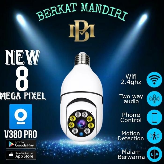 Ip Bohlam 8Mp App V380/V380 Pro Panoramic Ip Kamera Cctv