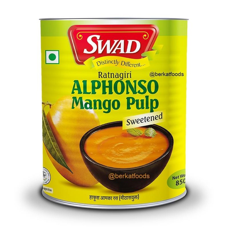 

Alphonso Mango Pulp Swad / Ratnagiri Sweetened / Bubur Mangga India