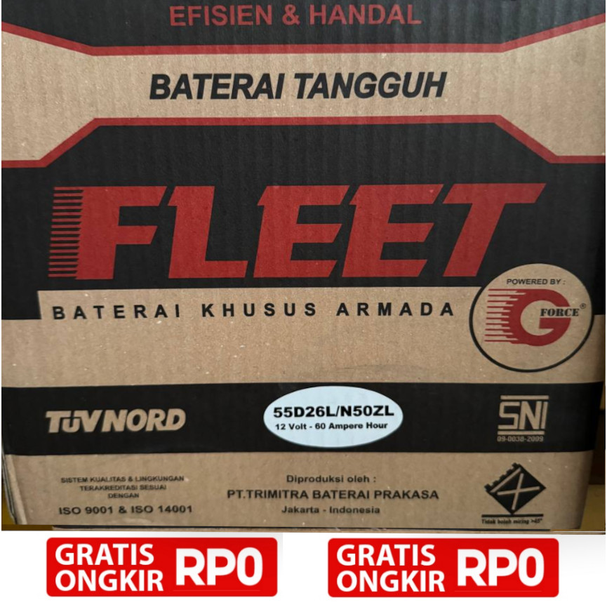 Aki Fleet N50ZL / 55D26L Original Asli 100%