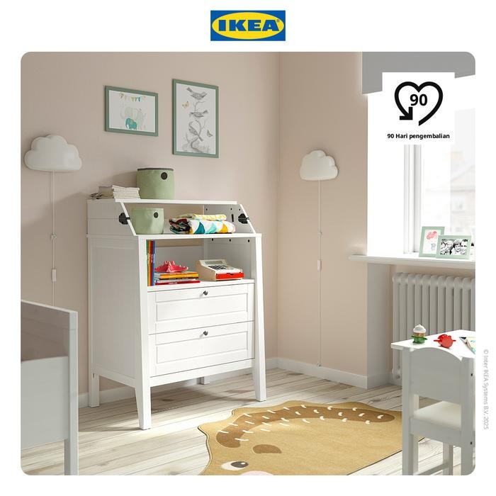 NEW IKEA SUNDVIK Meja Ganti Popok Bayi Dengan Lemari dan Laci Putih